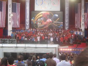 English: Oprah Winfrey Show taping with 2008 Summer Olympics medalists on September 3, 2008 for September 8 show at Jay Pritzker Pavilion.
