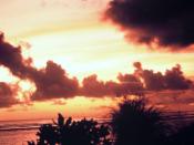 Sunset over the Keeling Islands.