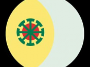 Emblem of the Wican current of Wicca. It is composed by a representation of the Sun, a representation of the Moon and a symbol of the eight Sabbats and the Wheel of the Year.