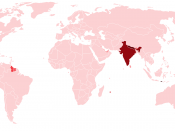 Map of the distribution of Hindus in the world - color difficulties? click herehttp://en.wikipedia.org/wiki/Image:Hinduism_percentage_by_country.png.