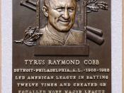 Ty Cobb's plaque in the Baseball Hall of Fame