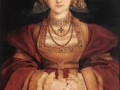 Painting of Anne of Cleves, fourth wife of the English King Henry VIII, by Hans Holbein the Younger