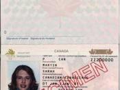 Data Page of Canadian Passport