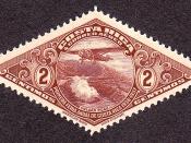 English: Postage stamp, Coasta Rica, 1937, 2c, brown, diamond shape stamp