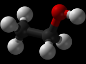 Ball and stick model of ethanol