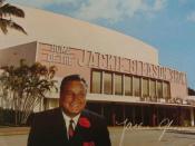 Reply postcard from the Miami Beach Auditorium in response to ticket requests for The Jackie Gleason Show and The Dom DeLuise Show television programs which both taped their shows at the venue.