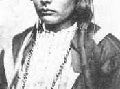 edted photograph of the Kiowa chief Big Tree, Addoeette, published before 1923, who was one of the models for the Indian Head nickel designed by James Earle Fraser and minted from 1913 through 1938 in the United States