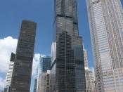 Willis Tower (formerly Sears Tower) in Chicago as seen from the Chicago river