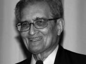 Amartya Sen, Indian economist, philosopher, and a winner of the Nobel Prize for Economics in 1998, at a lecture in Cologne 2007. Deutsch: Der Wirtschaftswissenschaftler und -philosoph Amartya Sen, Nobelpreisträger für Wirtschaftswissenschaften des Jahres 