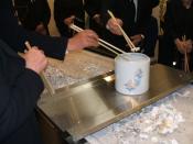 Bone-picking ceremony at a Japanese funeral