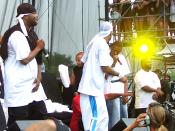 Left to right: Mathematics (in back), Inspecta Deck, Street Life, U-God, Cappadonna (crouched, in red), Method Man, GZA, Raekwon, RZA