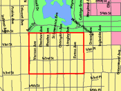 English: Map of the location of :Washington Park Subdivision