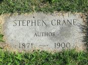 Gravestone of American author Stephen Crane in Evergreen Cemetery, Hillside, New Jersey.