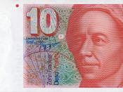 Front of the 10 swiss franc banknote honoring Leonhard Euler
