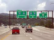 English: Interstate 64 along the viaduct in Charleston, West Virginia.