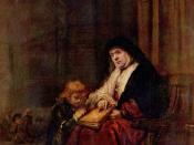 Rembrandt's Timothy and his grandmother, 1648.