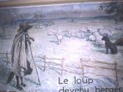 illustration de la fable de Jean de La Fontaine :Le loup devenu berger; Livre III, Fable III