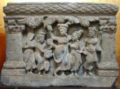 The virgin birth of Siddhārtha from the hip of his mother, Gandhara, 2-3rd century CE