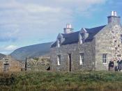 English: Punds 1964 The Isbister sisters were living in Punds in 1964. Their father had built the house one winter when the laird was away and against the wishes of the laird. I believe that this was the first one and a half storey house on Foula other th