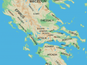 English: Map of the major regions of mainland Ancient Greece.