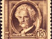 English: US Postage stamp, Samuel Clemens, commemorative issue of 1940.