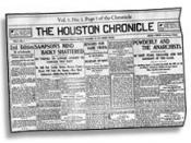 First edition of the Houston Chronicle newspaper, 1901.