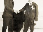English: Charles Lindbergh (left) and Raymond Orteig (right) Česky: Charles Lindbergh (vlevo) a Raymond Orteig (vpravo), červen 1927