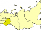 Ural economic region on the map of Russia