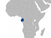 English: Location of Gabon in Africa. Polski: Położenie Gabonu w Afryce.