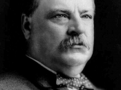 English: Hon. Grover Cleveland, head-and-shoulders portrait, facing right.
