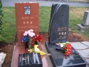 Bruce Lee's headstone along with his son's, Brandon Lee, who died from a bullet firing accidentally during the filming of the movie The Crow.