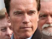 English: Gov. Schwarzenegger visits Old Town Eureka to survey earthquake damage.