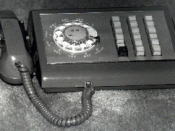 An eighteen-button Western Electric Call Director with a rotary dial. Please credit David Jordan when using this photo.