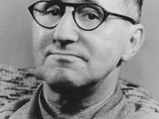 Trimmed version of photograph released from the German Federal Archive of the German theatre director, dramatist, poet and theorist Bertolt Brecht in 1954.