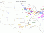 English: US map of NCAA Division 3 football programs