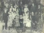 historic photograph taken of the pioneer Browning and Whitaker families in Sarasota, Florida during 1886