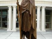 English: A statue of Mary Draper Ingles outside the Boone Co Library.