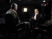 English: Air Force Chief of Staff Gen. Norton Schwartz answers questions during an interview April 15, 2009 with Lara Logan from 