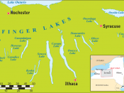 Map of the Finger Lakes region of New York State.