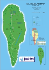 English: Isla Nublar map, based at Michael Crichton's novel Jurassic park