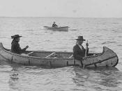 Ojibwe birchbark canoe, 1910