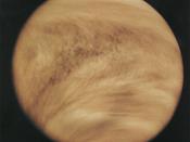 Ultraviolet image of Venus' clouds as seen by the Pioneer Venus Orbiter (February 26, 1979). The immense C- or Y-shaped features which are visible only in these wavelengths are individually short lived, but reform often enough to be considered a permanent