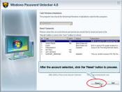 English: This is screenshot of windows password unlocker which is a professional windows admin password reset tool