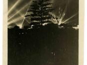 Search lights and trees possibly during the United States Navy visit, 1925