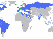 English: Locator map of the competing sides of the French Revolutionary Wars (1792-1802). Blue : Spain, Prussia, Holy Roman Empire, Great Britain, Russia, Portugal, Sardinia, Sicily, Naples, Ottoman Empire, Netherlands. Green : France. (Partially based on