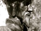 Le Jour ni l’Heure : statue, 2009, de Jean Calvin, 1509-1564, par Daniel Leclercq, à Orléans, Loiret, région Centre, mardi 7 août 2012, 15:48:42