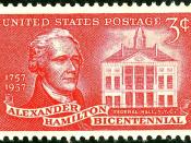 English: US Postage Stamp, 3c, 1957 issue, Alexander Hamilton,