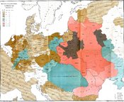 Deutsch: Die Verbreitung der Juden in Mitteleuropa