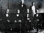 English: James K. Polk and his cabinet in the White House Dining Room.