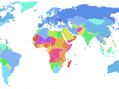 Map of countries and territories by fertility rate (See List of countries and territories by fertility rate.)
